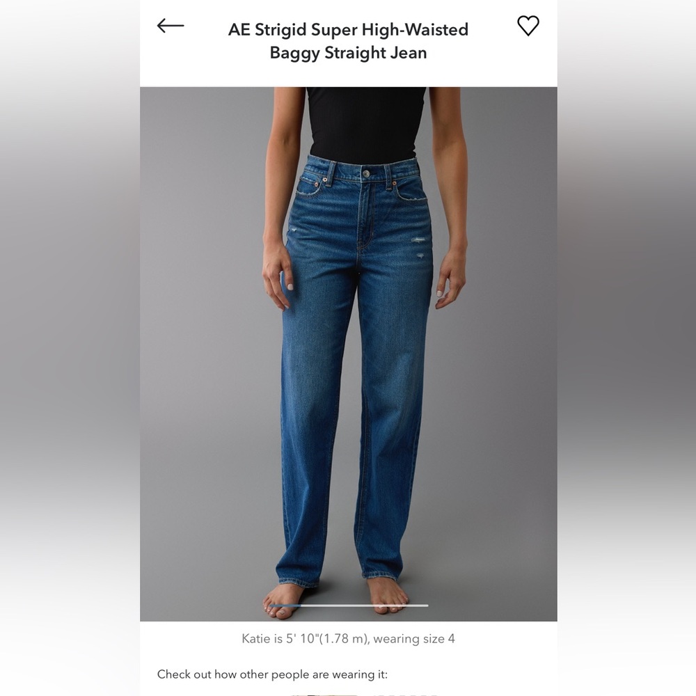 American Eagle Outfitters Strigid Super High Rise Baggy Straight Jean